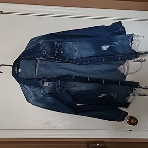 Long denim jacket